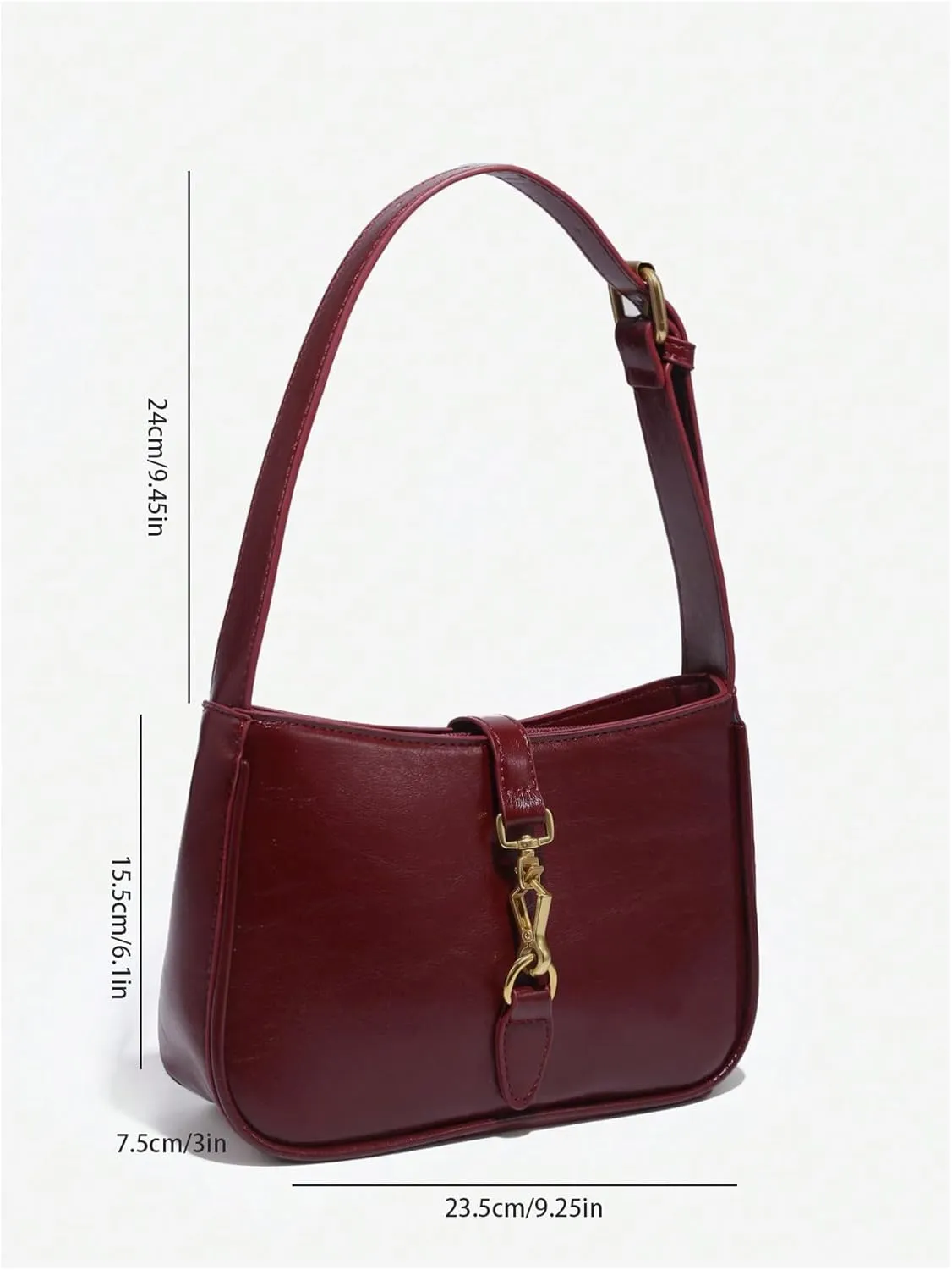 Verdusa Women's Vintage PU Leather Underarm Shoulder Bag Metal Buckle Square Handbags