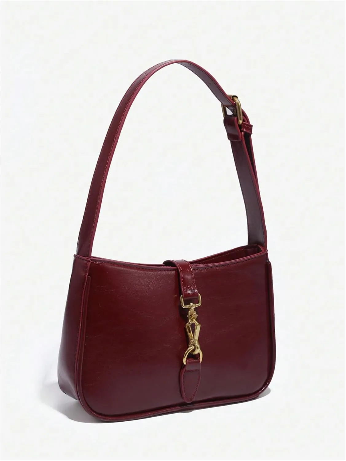 Verdusa Women's Vintage PU Leather Underarm Shoulder Bag Metal Buckle Square Handbags