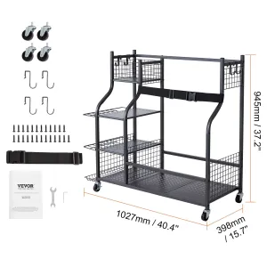 VEVOR Golf Storage Garage Organizer Other Sports Equipment Storage Rack Outdoor Sport Gear and Toy Storage with Baskets & Hooks