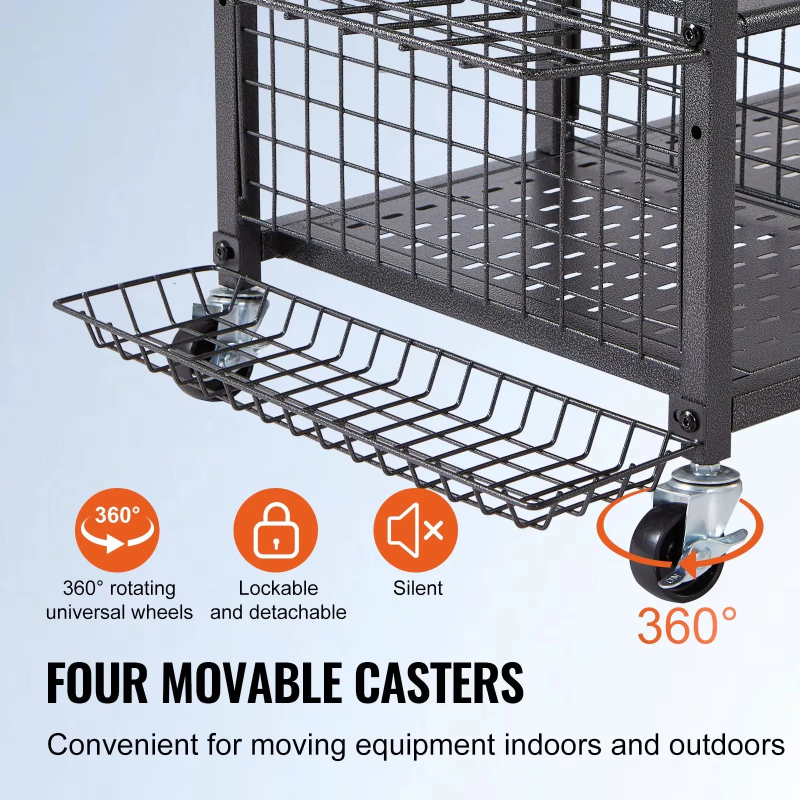 VEVOR Golf Storage Garage Organizer Other Sports Equipment Storage Rack Outdoor Sport Gear and Toy Storage with Baskets & Hooks