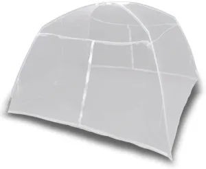 vidaxl White Camping Tent for Mosquito Protection with 100% Polyester Fabric and Sturdy Fiberglass Poles - Lightweight and Portable Design for Hiking, Camping, and Backyard use