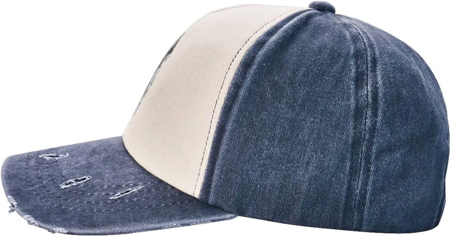 Viking Norse Wolf Raven,Denim Baseball Caps - Vintage Trucker Hats Dark Red