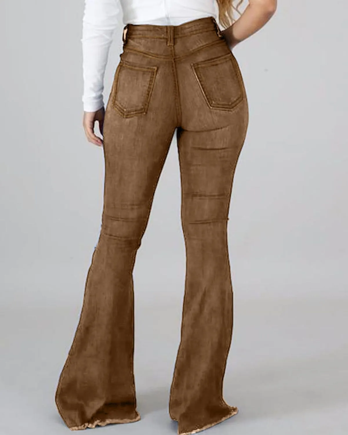 Vintage Bell Bottoms Flare Jeans for Women 90s High Waist Ripped Distressed Wide Leg High Rise Denim Pants