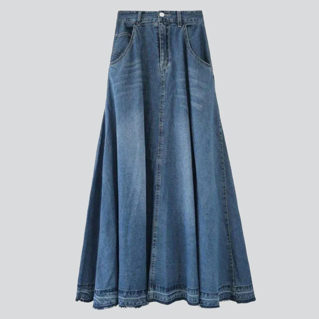 Vintage fit & flare denim skirt