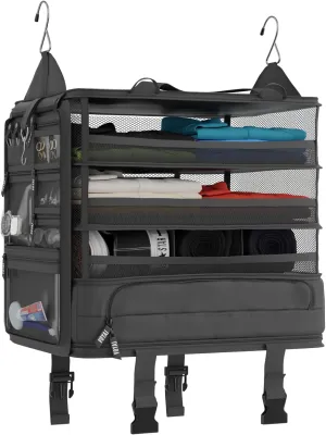 Voyaj Hanging Suitcase Organizer for Travel - Carry On Closet, Luggage Organizers, Travel Organizer - Easily Fits Carry On for Wrinkle Free Packing