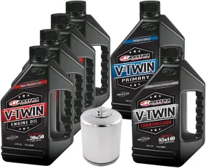 VTTOCK15 Complete Engine Oil Change Kit for V-Twin Full Synthetic Harley Davidson Twin Cam, 6 quart