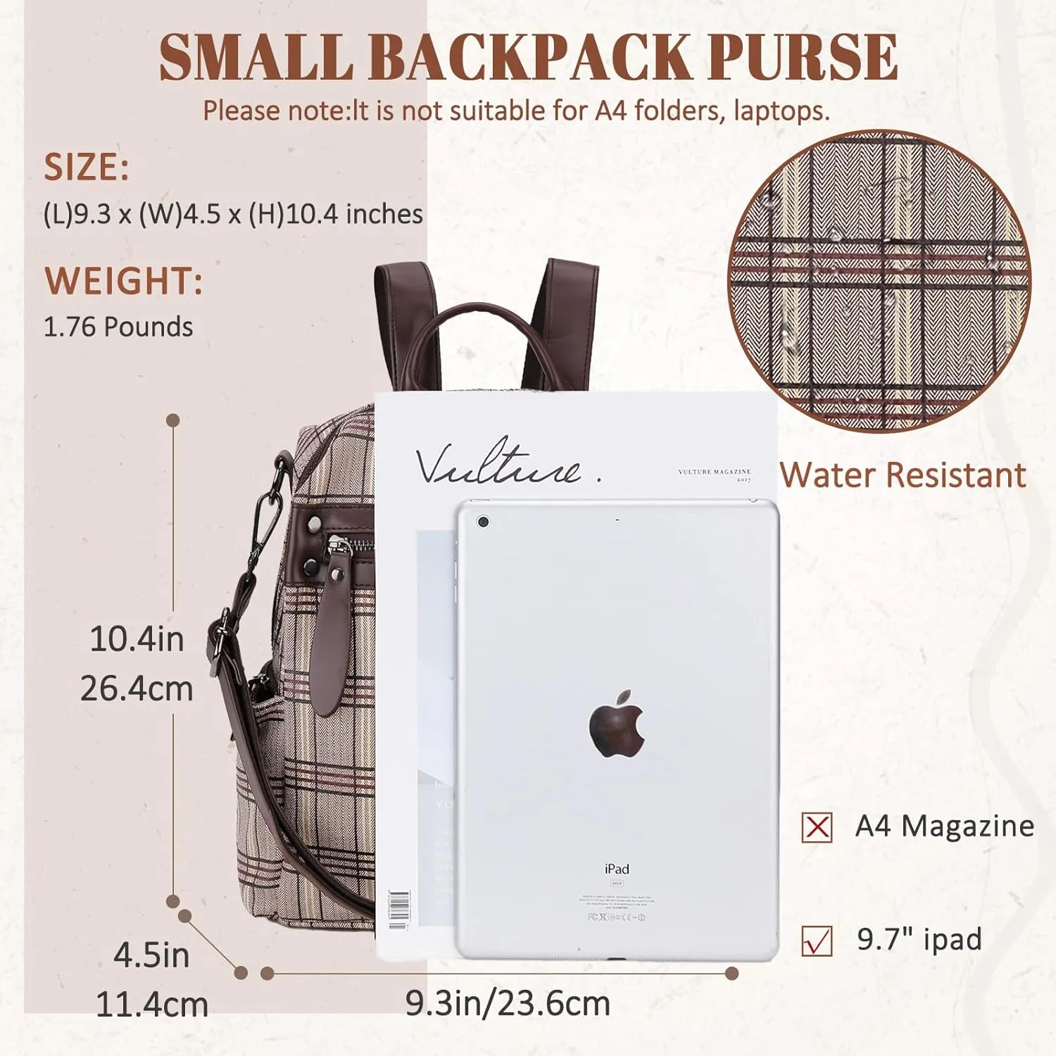 VX VONXURY Backpack Purse for Women, PU Leather Fashion Convertible Backpack Shoulder Bag Ladies Rucksack In 2 Ways To Carry