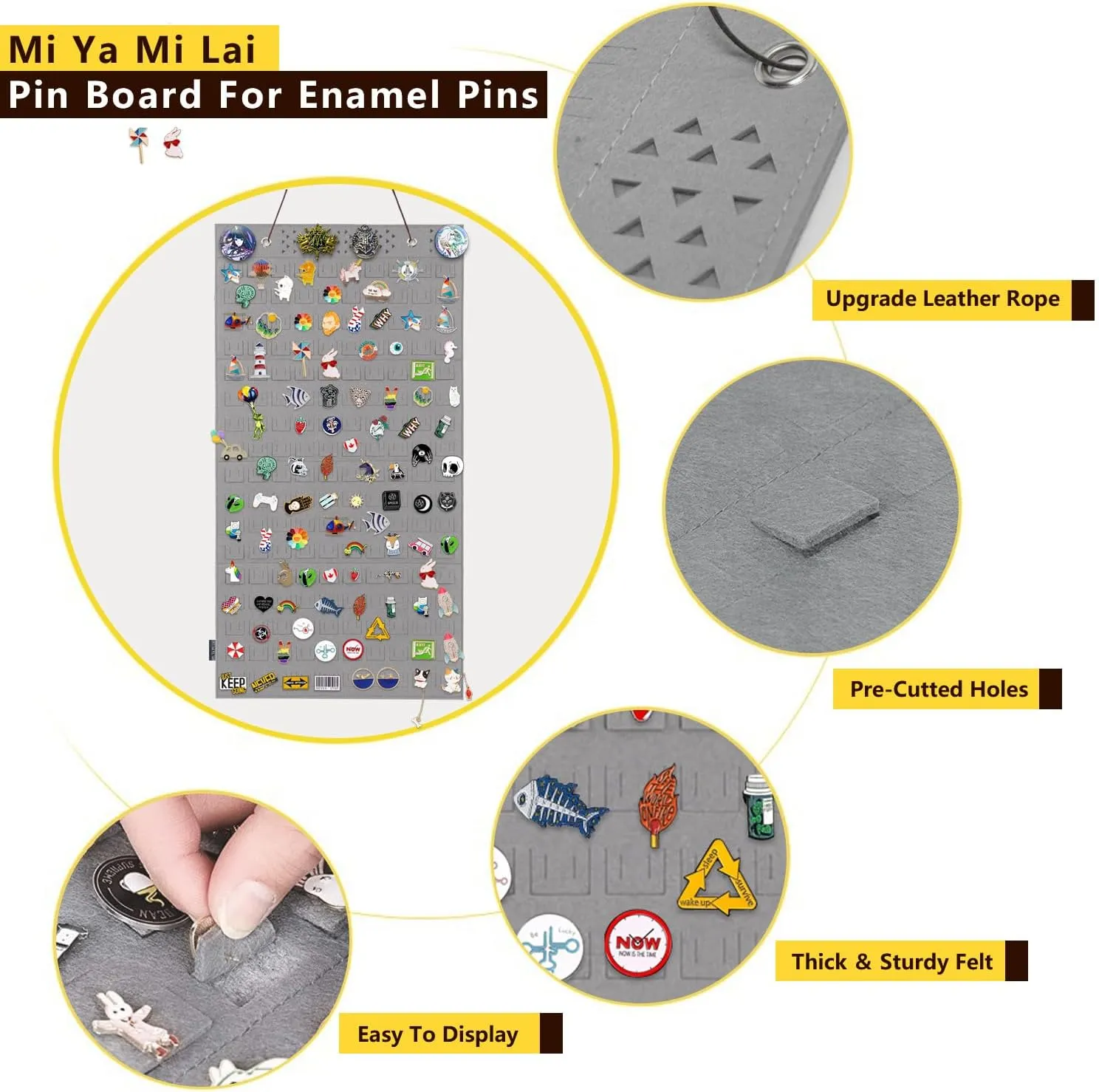Wall Hanging Brooch Pin Organizer,Pins Collection Display Case,Brooch Collection Storage Holder,Holds Up to 170 Pins(Not Include any Accessories)