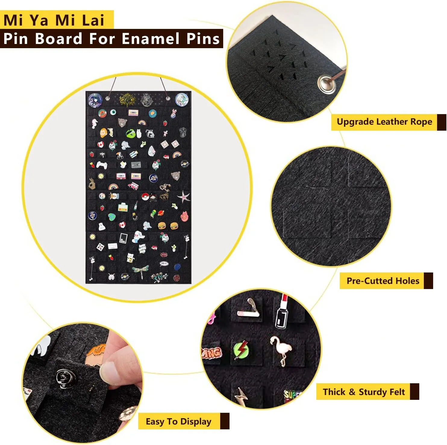 Wall Hanging Brooch Pin Organizer,Pins Collection Display Case,Brooch Collection Storage Holder,Holds Up to 170 Pins(Not Include any Accessories)