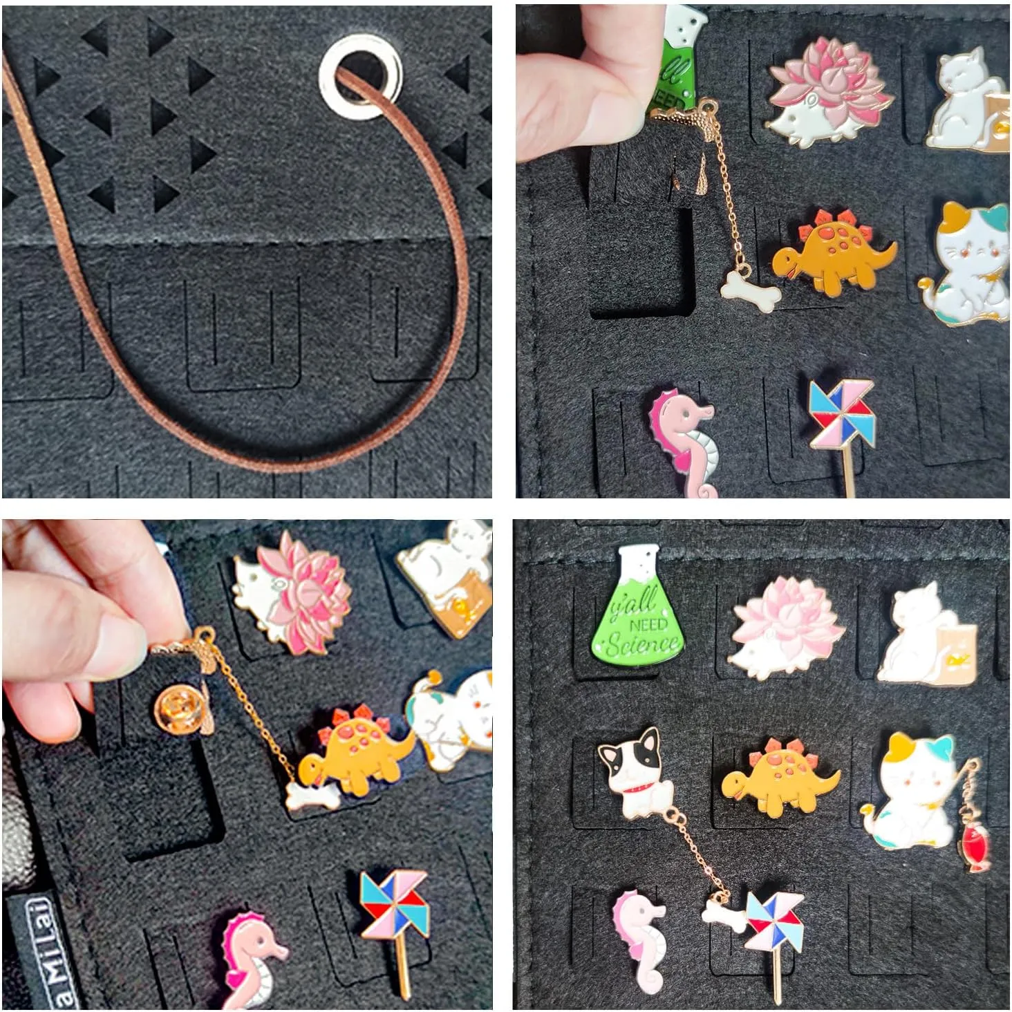 Wall Hanging Brooch Pin Organizer,Pins Collection Display Case,Brooch Collection Storage Holder,Holds Up to 170 Pins(Not Include any Accessories)