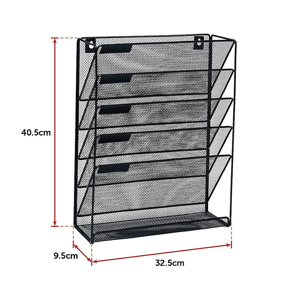 Wall Mount 6 Pocket Hanging File Sorter Organizer Folder Holder Rack Storage-VIC_Metro