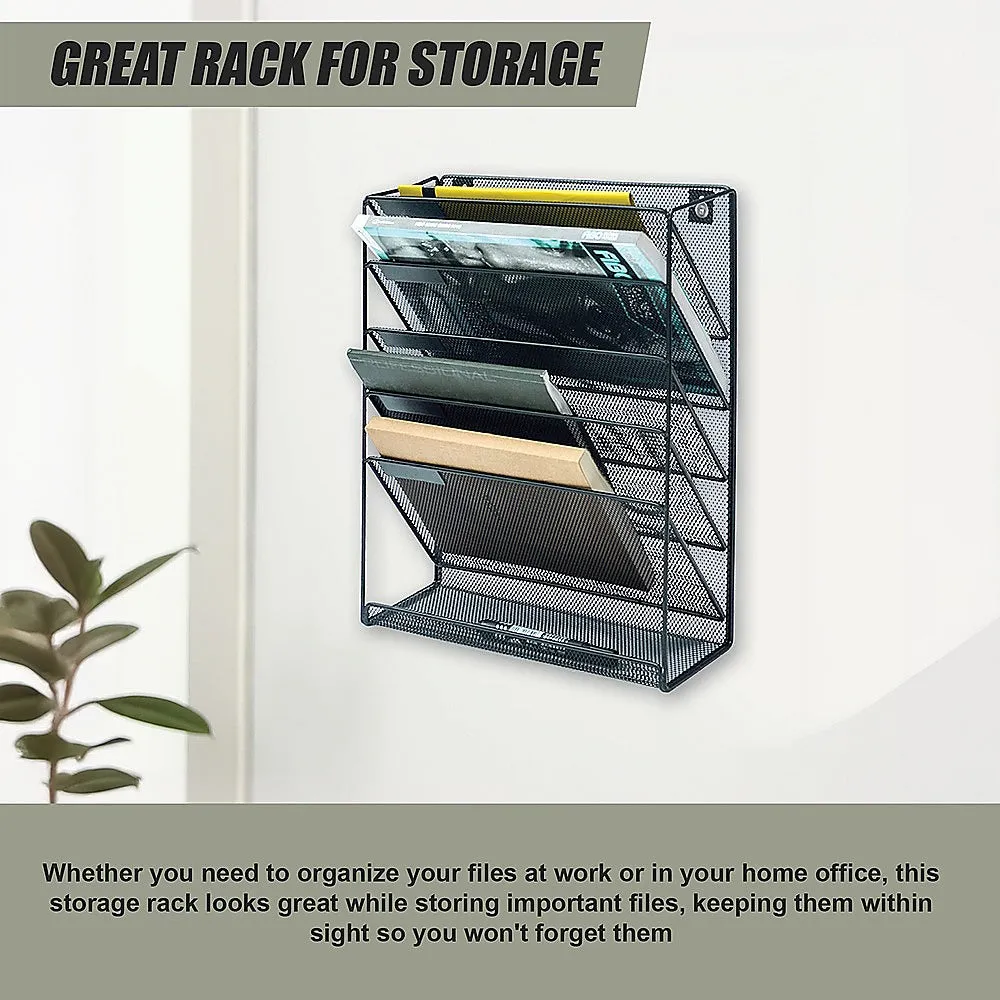 Wall Mount 6 Pocket Hanging File Sorter Organizer Folder Holder Rack Storage-VIC_Metro