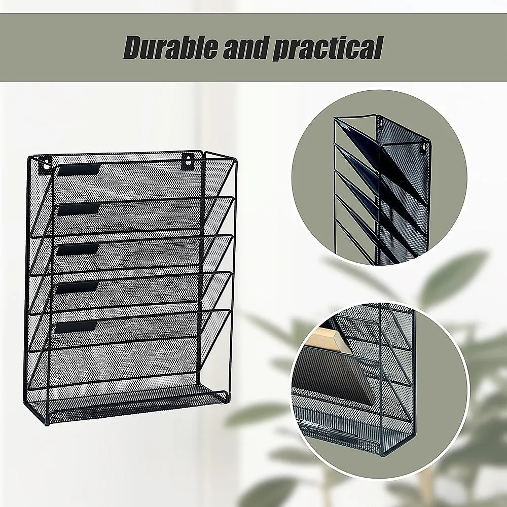 Wall Mount 6 Pocket Hanging File Sorter Organizer Folder Holder Rack Storage-VIC_Metro