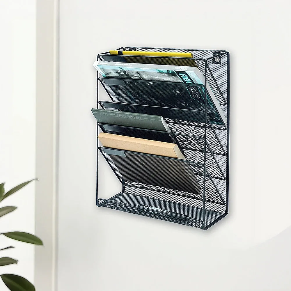 Wall Mount 6 Pocket Hanging File Sorter Organizer Folder Holder Rack Storage-VIC_Metro