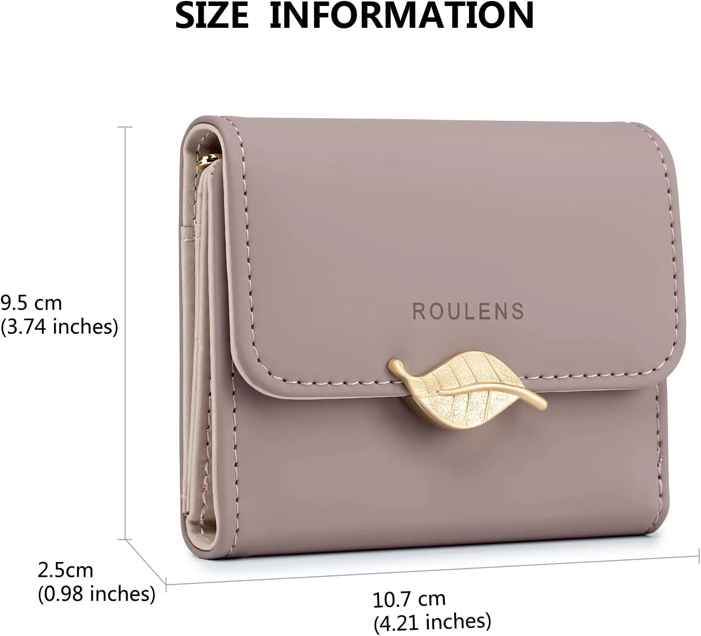 Wallet for Women RFID Blocking PU Leather Leaf Pendant Card Holder Phone Checkbook Organizer Zipper Coin Purse