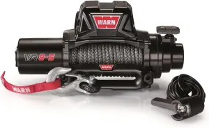 WARN 96805 VR8-S Electric 12V Winch with Synthetic Rope: 3/8" Diameter x 90' Length, 4 Ton (8,000 lb) Pulling Capacity