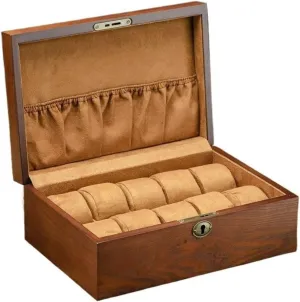 Watch Box 10 Checkered Watch Storage Boxes Wooden Watch Holders High-end Jewelry Organizers with Locks watch storage box