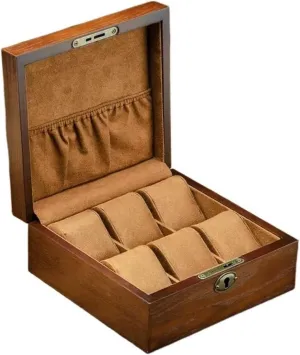 Watch Box 6 Grid High-end Wooden Watch Organizers Home Watch Storage Box Jewelry Sorting Collection Box with Lock watch storage box