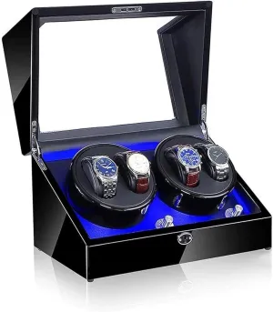 Watch Box Automatic Winder with Quiet Motor LED 5 Rotation M 4 Watches for Men and Women Stora Display Case Box Watch Winder Watch Case