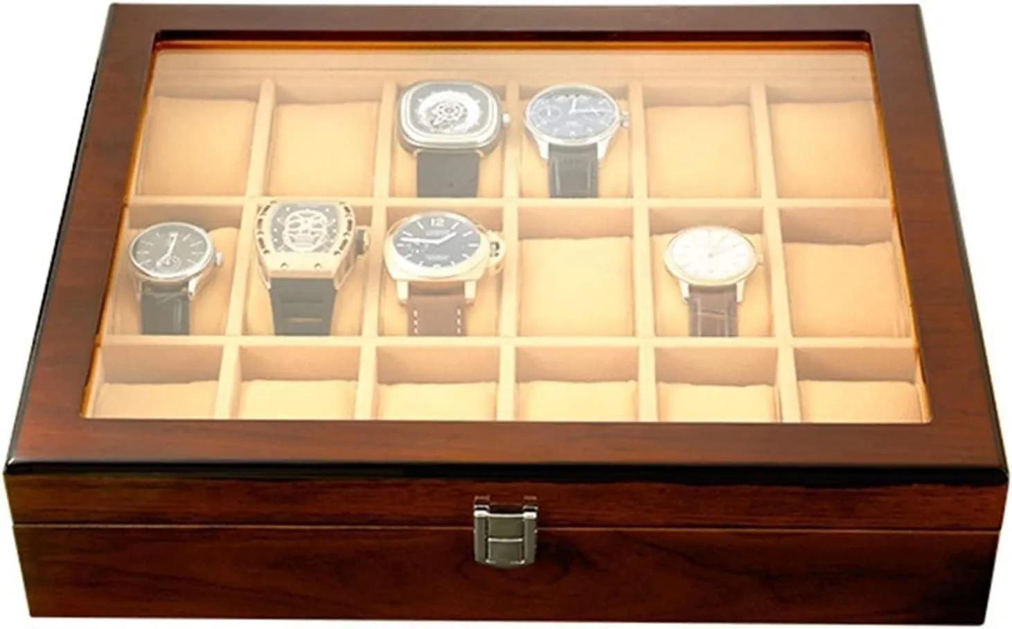 Watch Box Holder Wooden Display Jewelry Storage Case