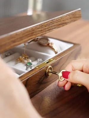 Watch Box Watch Case Watch Storage Vintage Watch Box With Lock Jewelry Box Wooden Watch Storage Box Solid Wood Jewelry Box Watch Organiser Men(A)