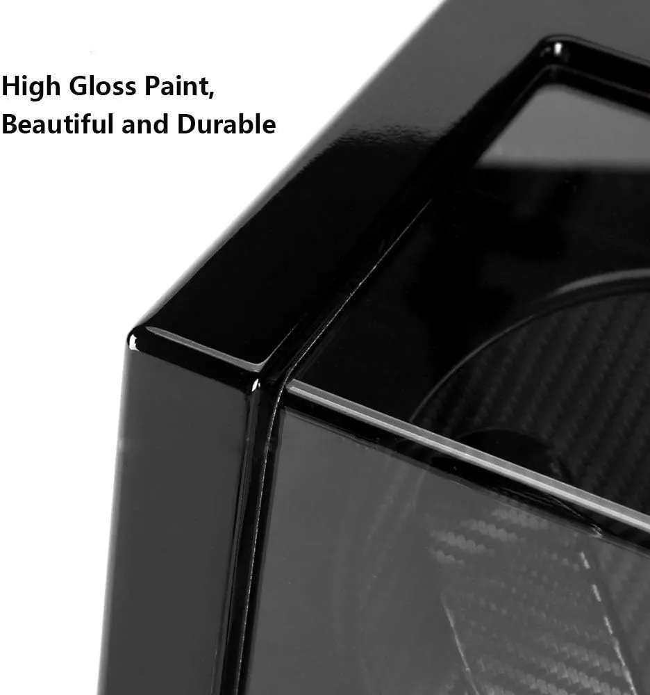 Watch Winder Box 4, Wood Shell Piano Paint Exterior, 4 Rotation Mode Setting, Extremely Silent Motor Watches Watch Winder Display Watch Box Storage