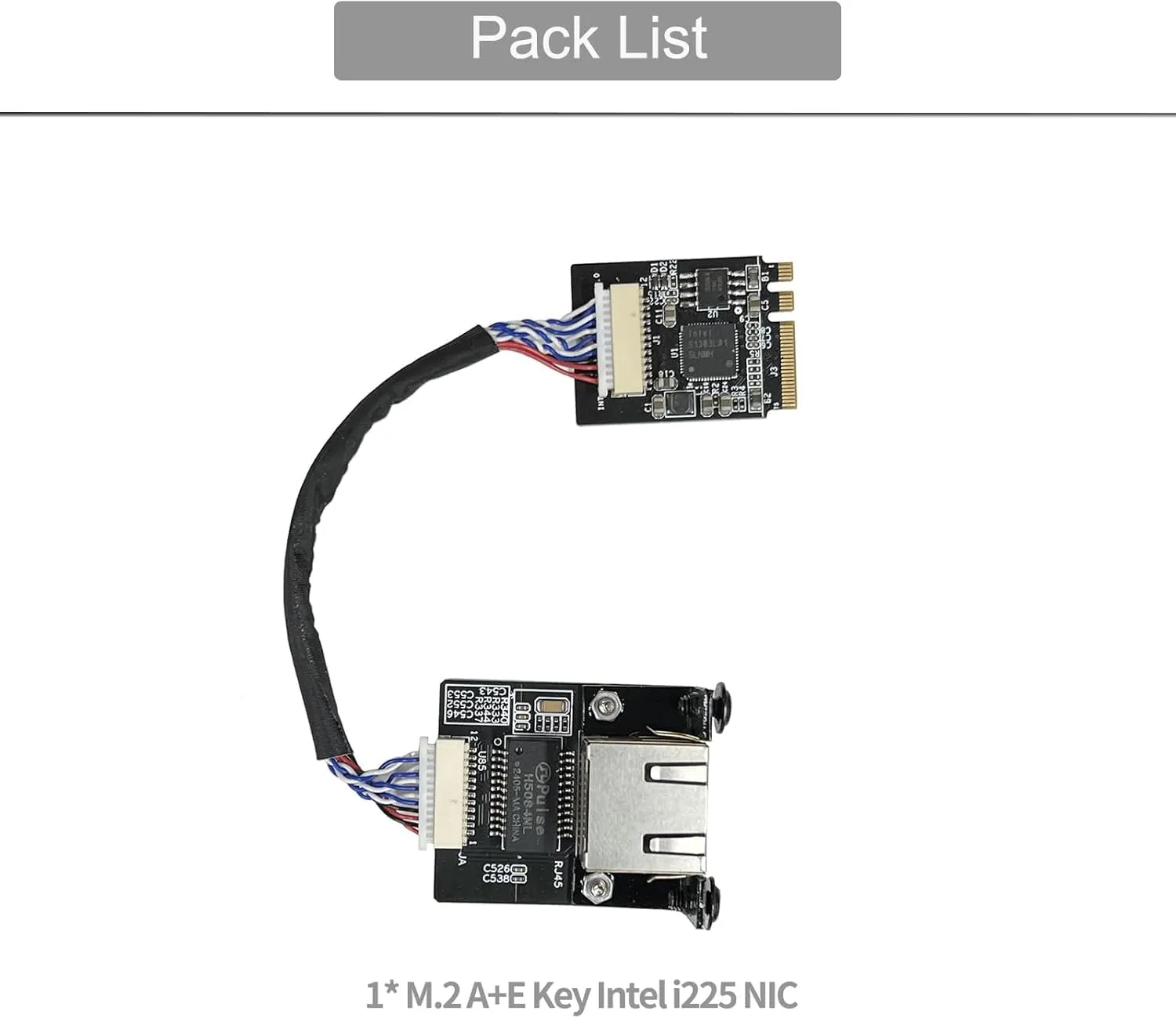 WayPonDEV M.2 A E Key to 2.5 Gigabit Ethernet Module, in-tel i225 i226 2.5G Ethernet Server NIC,10/100/1000/25000 Mbps RJ45 LAN, Multi-Gigabit M.2 Network Card, Support 2230 (15CM, i226 M.2 A E Key)