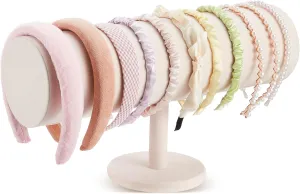 Wenqik Extra Long T Bar Headband Holder Organizer Velvet Headband Rack Storage Hairband Organizer for Hairband Earring Display Stand Women Girl