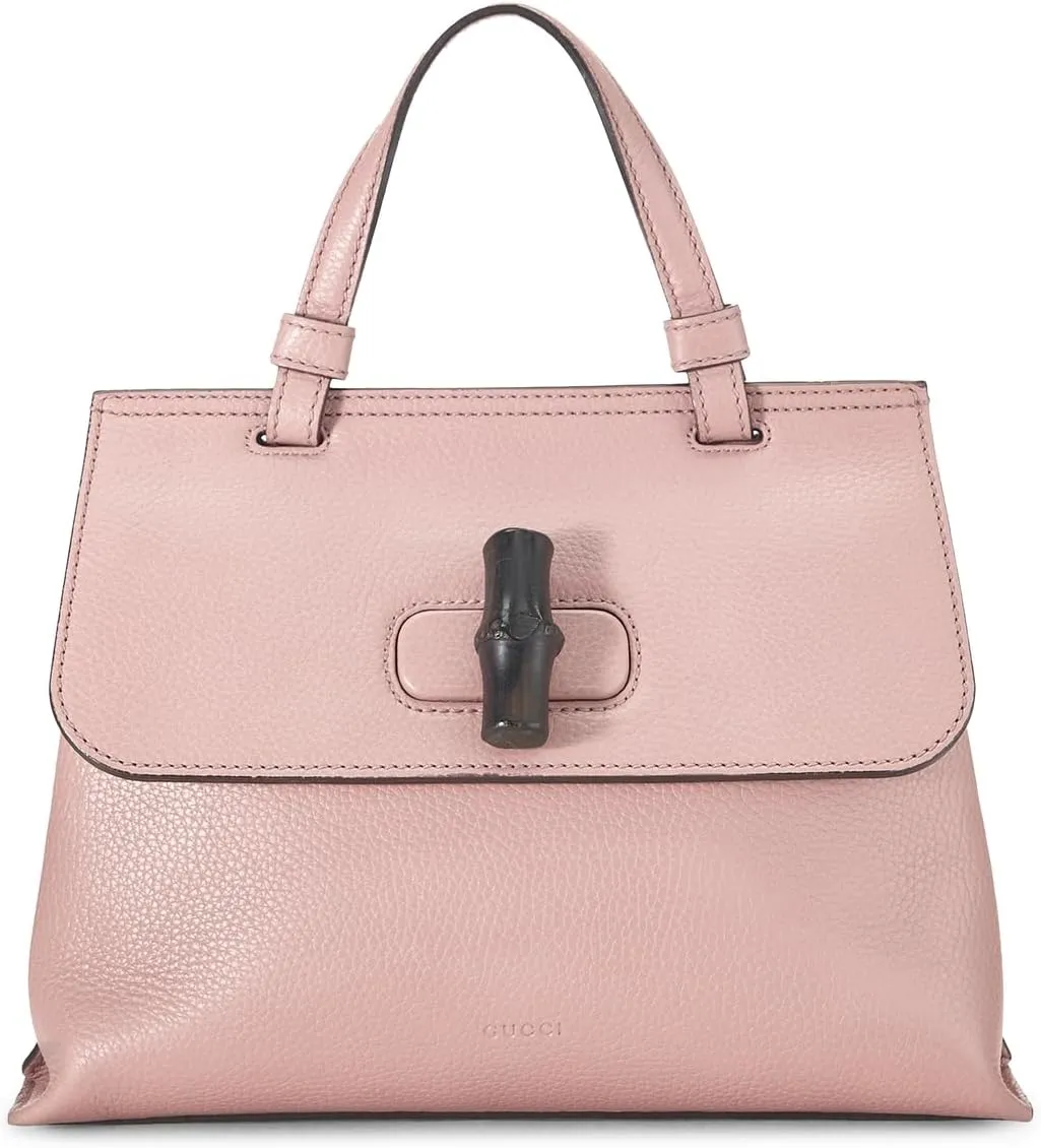 WHAT GOES AROUND COMES AROUND Women's Pre-Loved Gucci Pink Leather Bamboo Daily Handbag