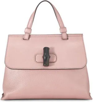 WHAT GOES AROUND COMES AROUND Women's Pre-Loved Gucci Pink Leather Bamboo Daily Handbag
