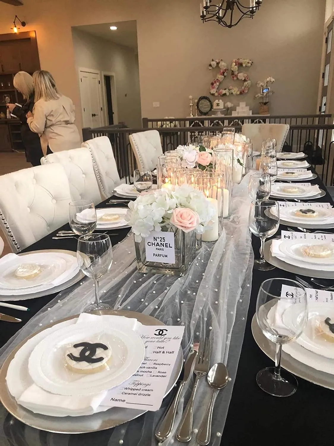 White Pearl Tablecloths Bulk Sheer Tulle Table Cloth Cover for Event Decorations Arch Dessert Soft Chiffon Fabric 6 Pieces 10 ft Tablecloth Veil for Wedding Denim Bachelorette Birthday Party