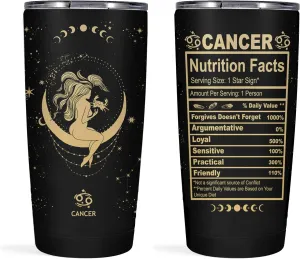 Witchy Gothic Gifts' Zodiac Astrology Cup - 20 OZ Stainless Steel Insulated Constellation Tumbler for Cancer Women
