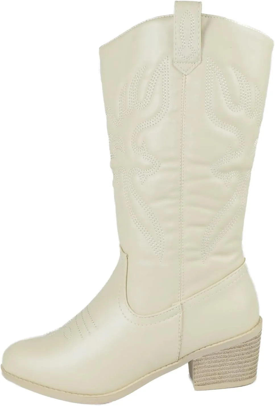 Women Cowgirl Cowboy Stitched Mid Calf Forever Boots Pointy Toe Western