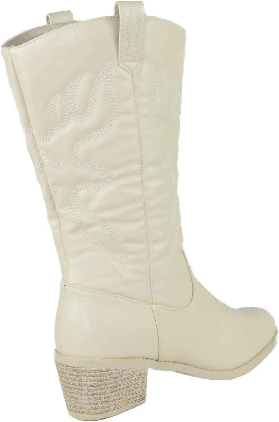 Women Cowgirl Cowboy Stitched Mid Calf Forever Boots Pointy Toe Western