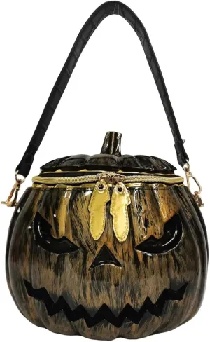Women Pumpkin Shaped Crossbody Shoulder Bag Unique Weird PVC Handbag Novelty Halloween Pumpkin Purse