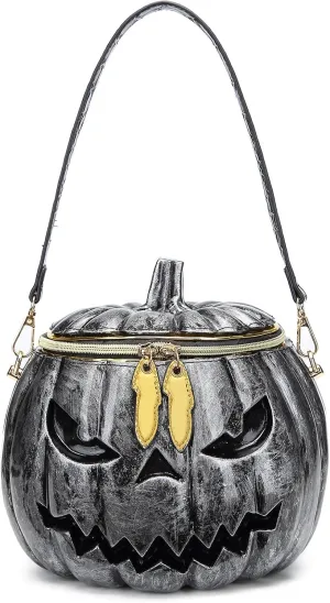 Women Pumpkin Shaped Crossbody Shoulder Bag Unique Weird PVC Handbag Novelty Halloween Pumpkin Purse