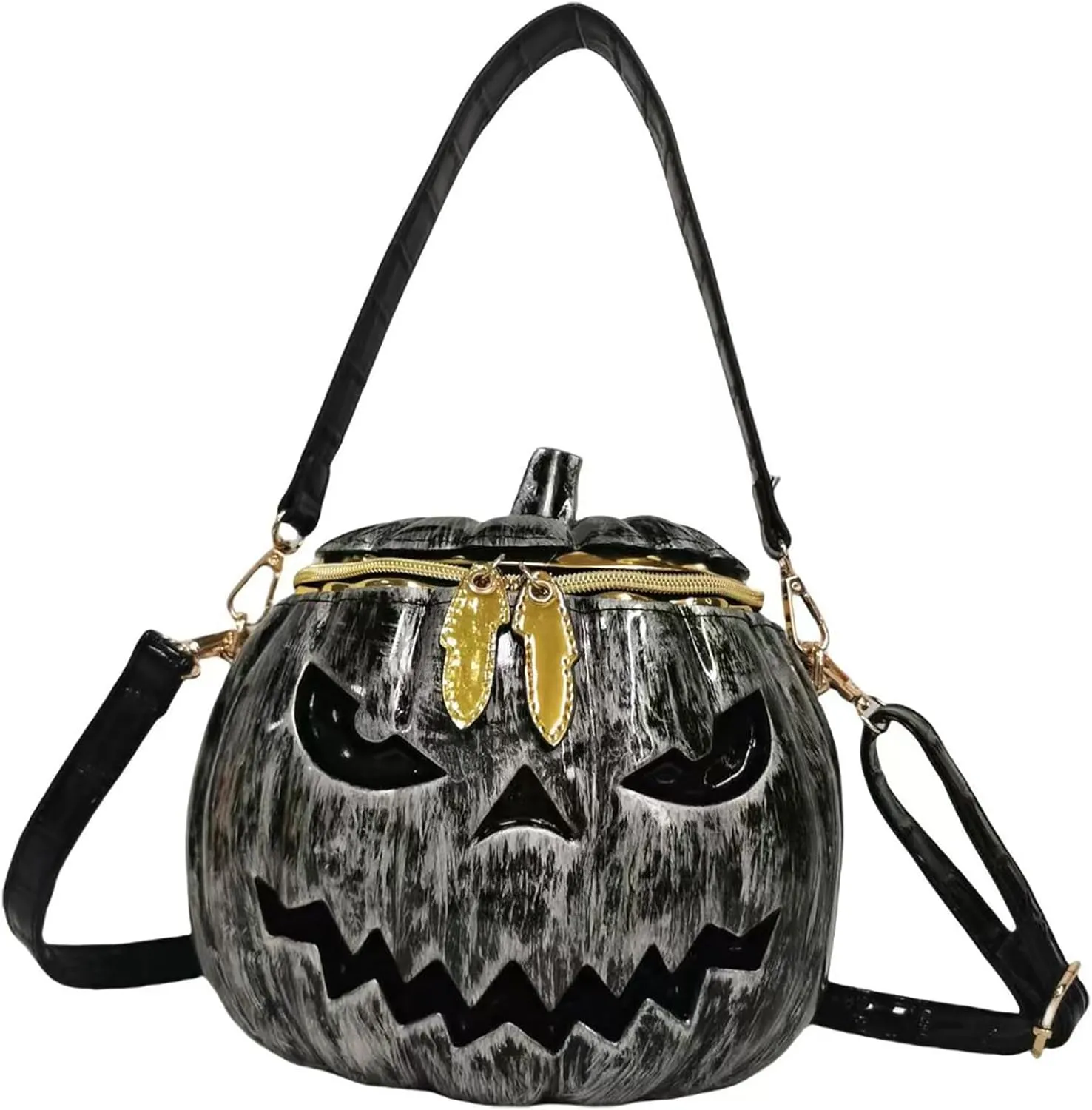 Women Pumpkin Shaped Crossbody Shoulder Bag Unique Weird PVC Handbag Novelty Halloween Pumpkin Purse