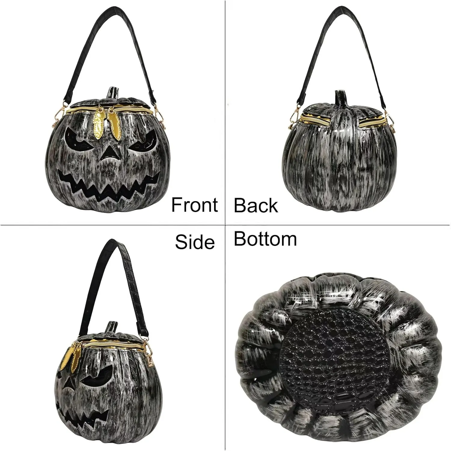 Women Pumpkin Shaped Crossbody Shoulder Bag Unique Weird PVC Handbag Novelty Halloween Pumpkin Purse