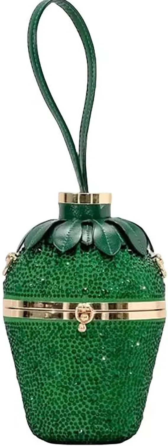 Women Strawberry Shaped Handbag Crossbody Shoulder Bag PU Leather Unique Novelty Strawberry Purse