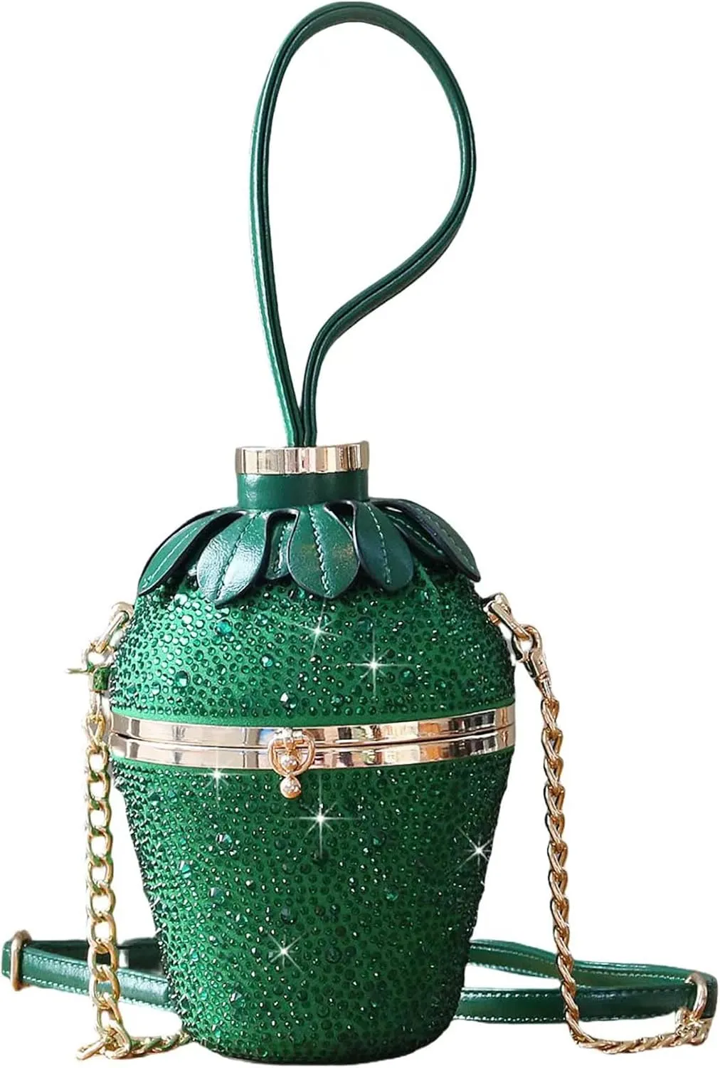 Women Strawberry Shaped Handbag Crossbody Shoulder Bag PU Leather Unique Novelty Strawberry Purse