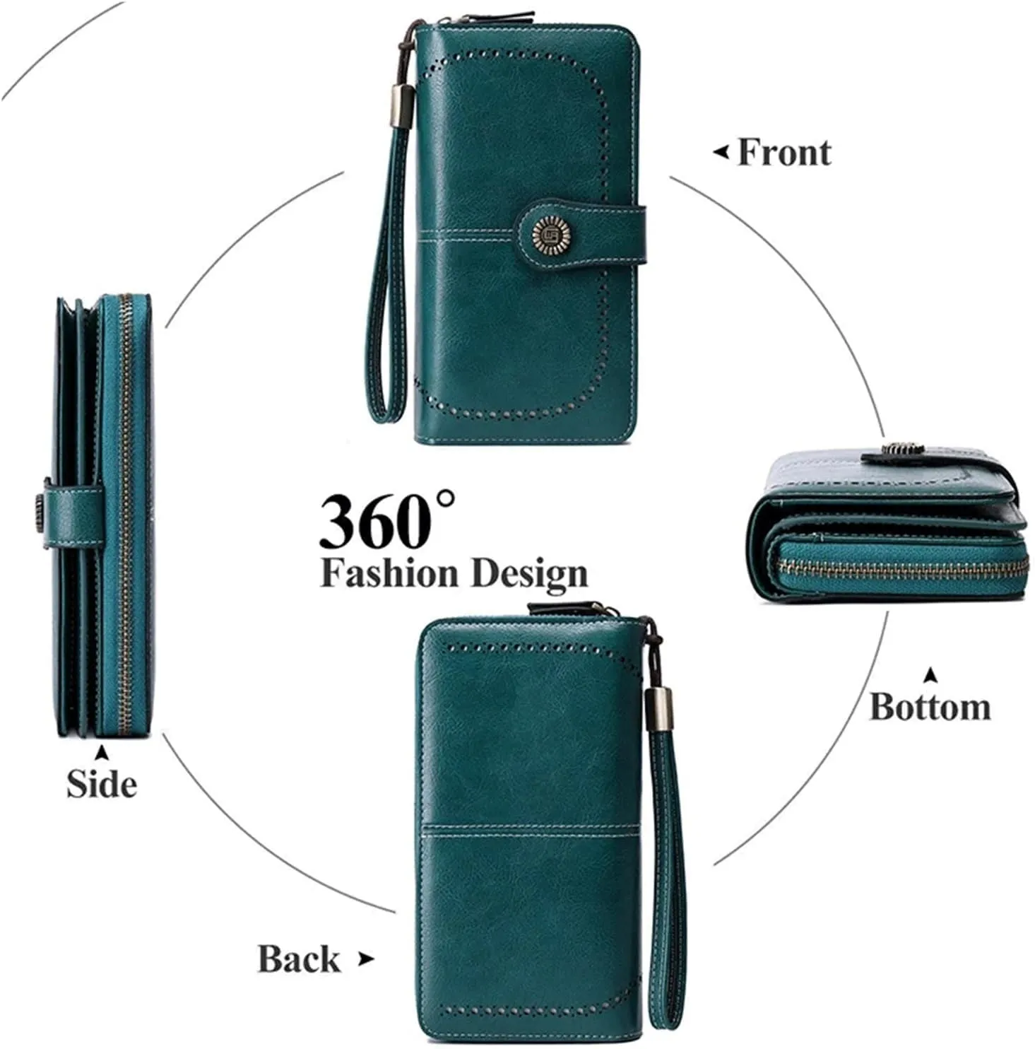 Women Wallet RFID Anti-theft Leather Wallets For Woman Long Zipper Large Ladies Clutch Bag Female Purse Card Holder purse