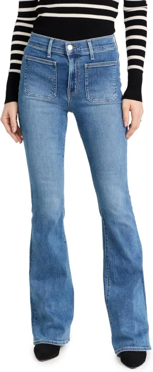 Women's Beverly Skinny Flare Jeans with Patch