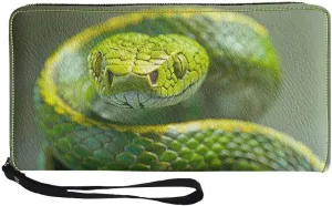 Womens Boa Walllet Bifold Multi Card Case Wallet Wristlet with Zipper Pocket