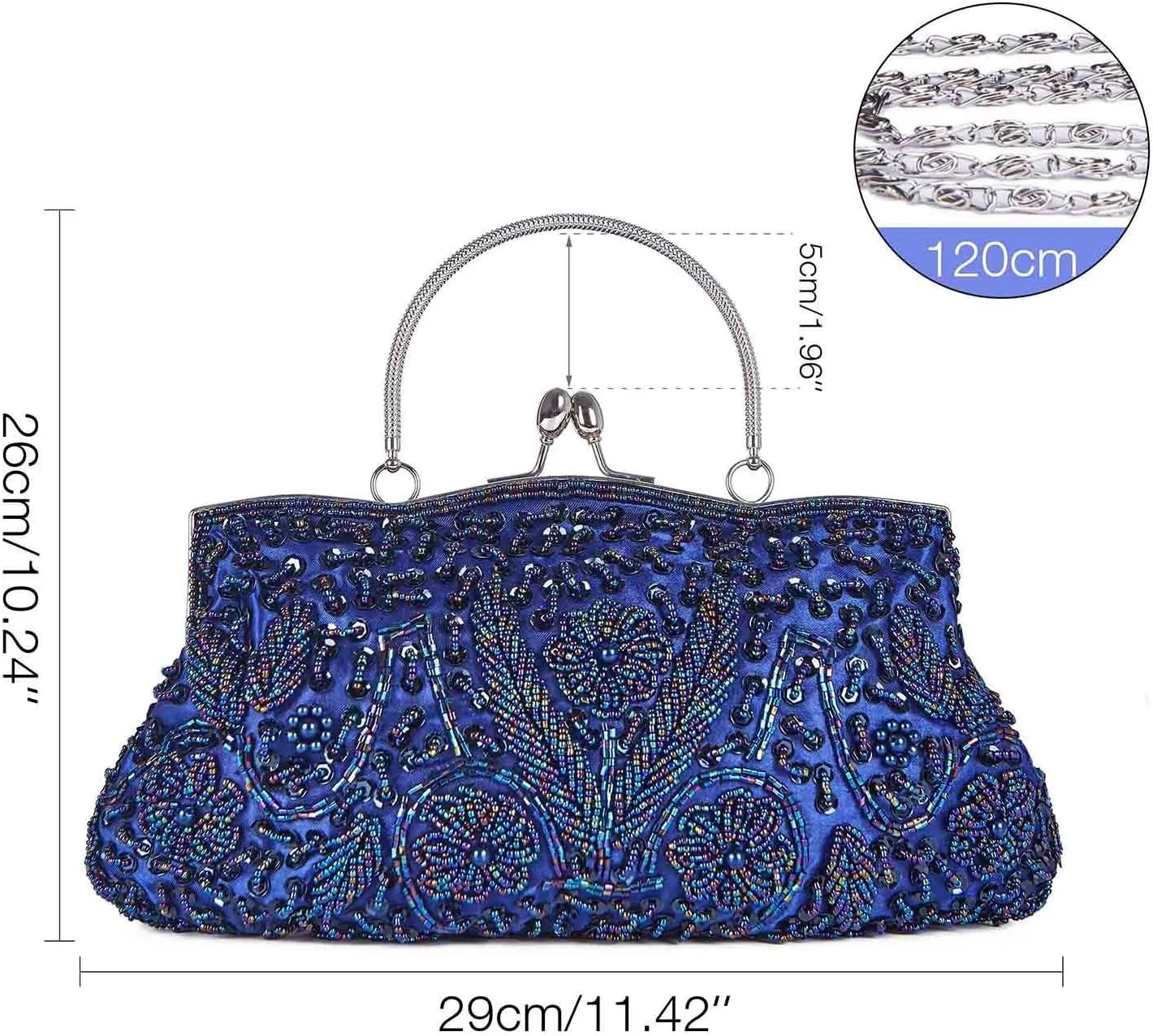 Women's Evening Handbags Vintage Beaded Sequin Design Clutch Purse for Wedding