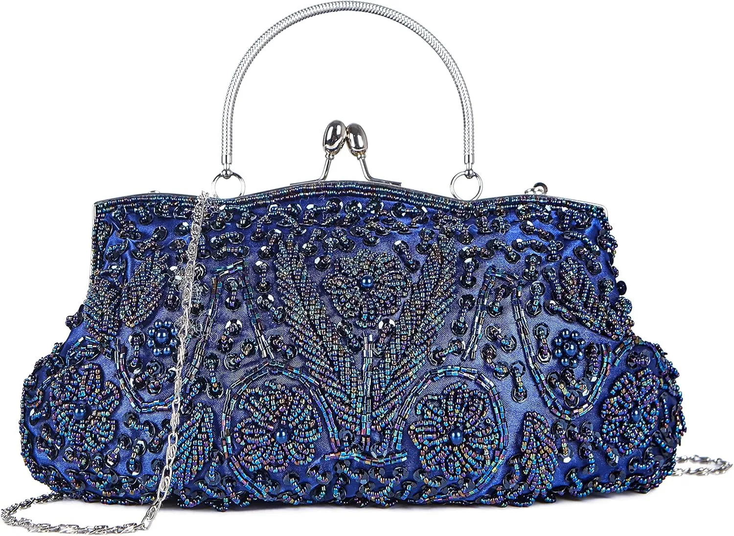 Women's Evening Handbags Vintage Beaded Sequin Design Clutch Purse for Wedding