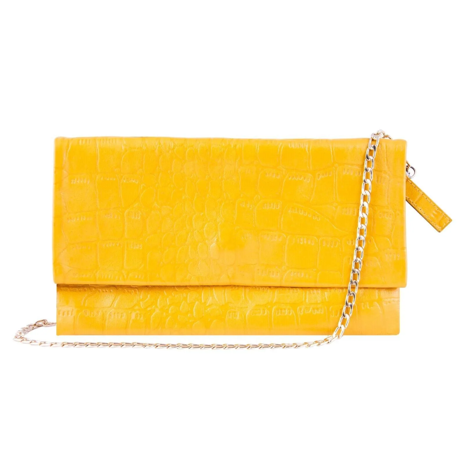 Womens Leather Clutch Shoulder Cross Body Printed Cowhide Bag