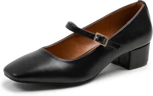 Womens Low Mid Block Heel Ankle Strap Smart Work Office Comfort Court Shoes Wide Fit Closed Toe Comfy Party Casual Travel Shoes