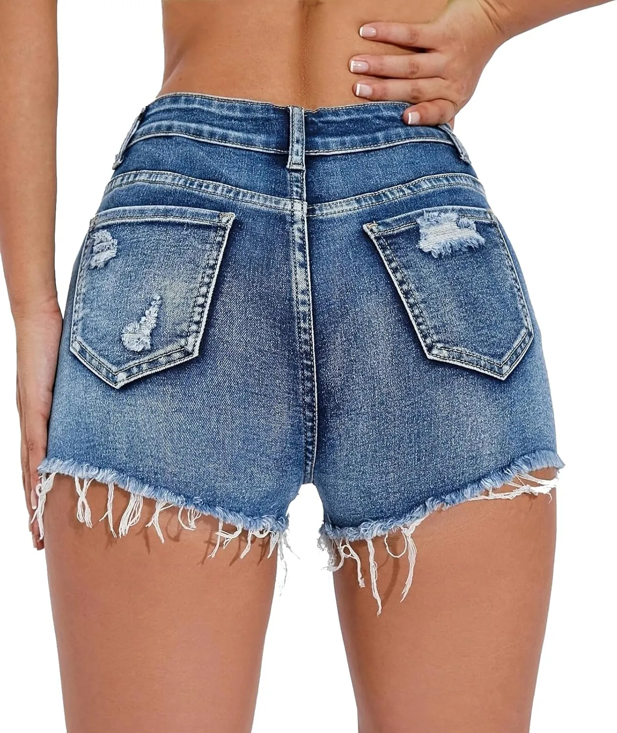 Women's Ripped Distressed Skinny Denim Shorts Sexy Ripped Jean Hot Pants Shorts for Women