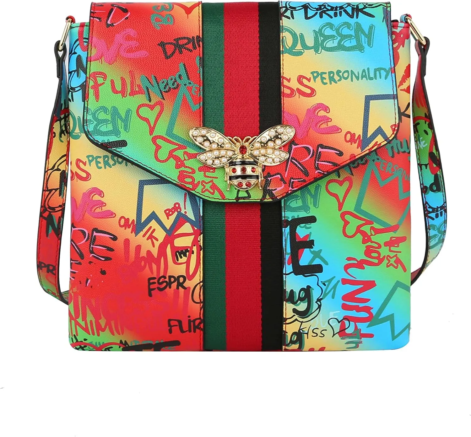 Womens Satchel Purse and Handbags Crossbody Messenger Shoulder PU Leather Trendy Fashion Bag Fashion Bee
