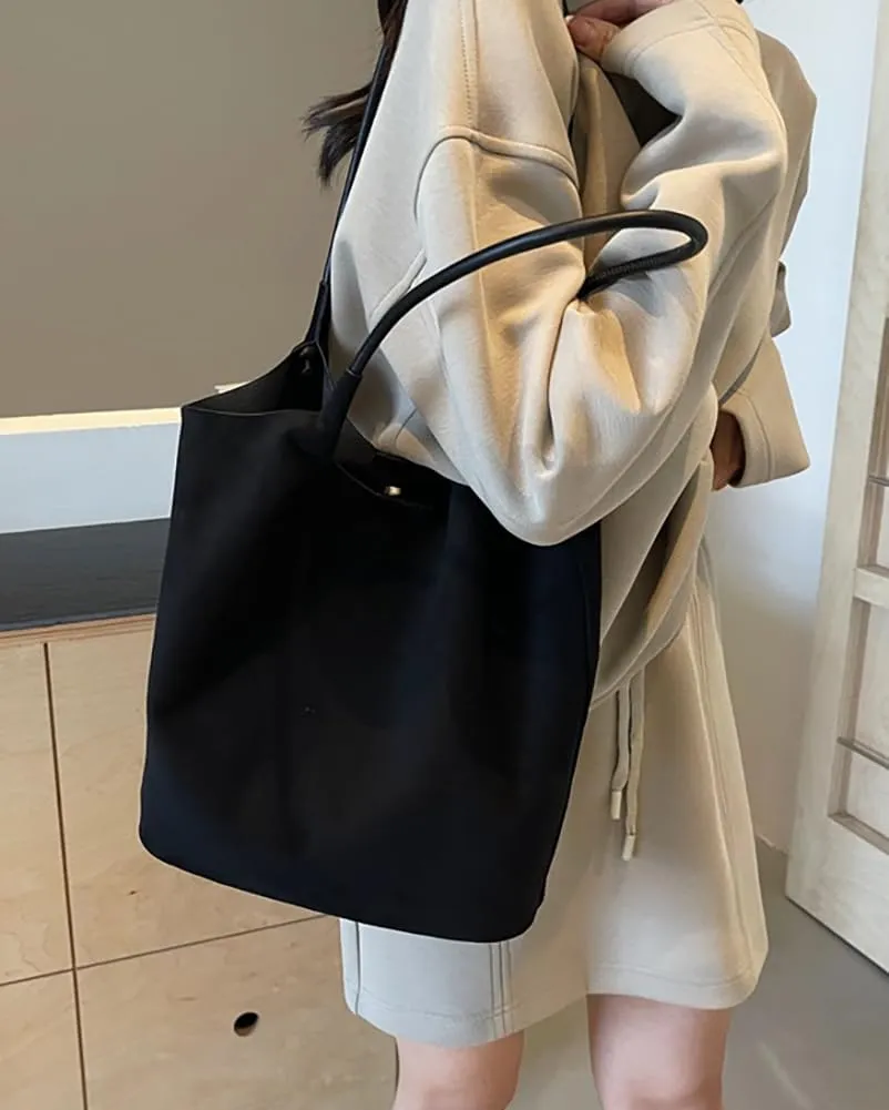 Womens Soft Suede Tote Bag Faux Leather Handbag Large Vintage Top Handle Bag Bucket Shoulder Satchel 2pcs Purse